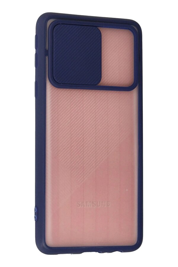 Samsung Galaxy A01 Core Kılıf Palm Buzlu Kamera Sürgülü Si̇li̇kon - Laci̇vert - Dropx9178-5675
