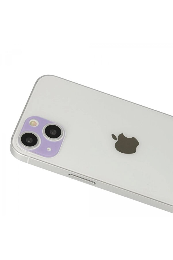 İphone 13 Uyumlu Rai̇nbow Kamera Lens Koruma Cam - Mor