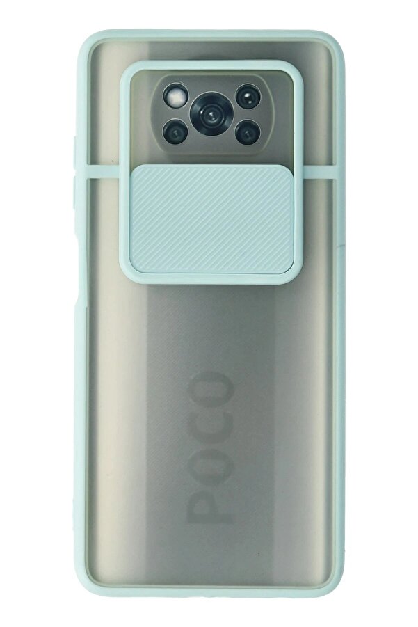 Xi̇aomi̇ Pocophone X3 Kılıf Palm Buzlu Kamera Sürgülü Si̇li̇kon - Turkuaz - Dropx3538-1980