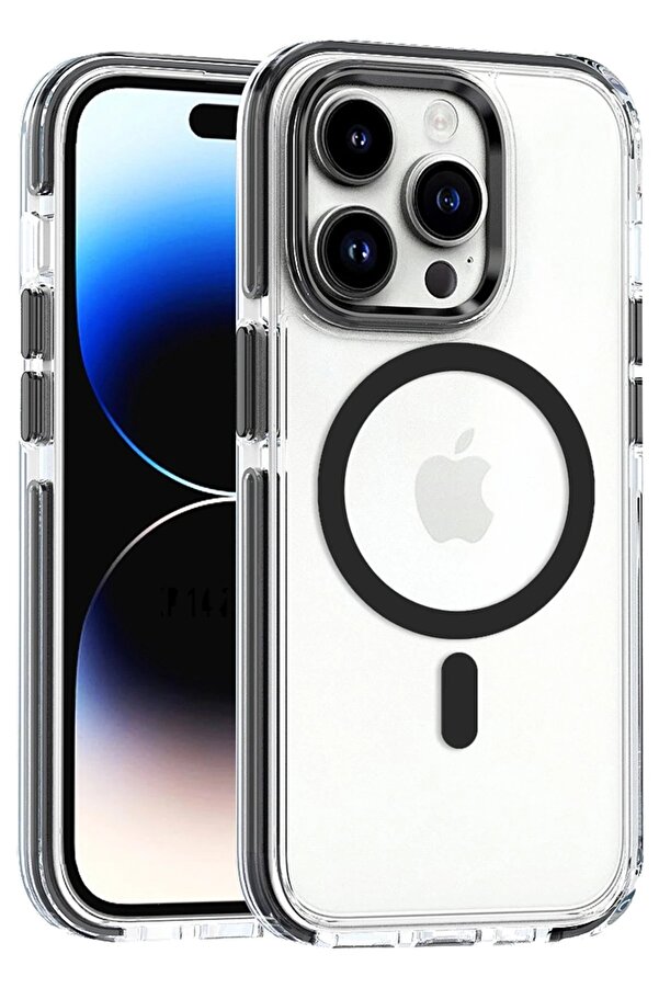 İphone 15 Pro Max Bella Magsafe Kapak - Si̇yah - Dropx2274-1929