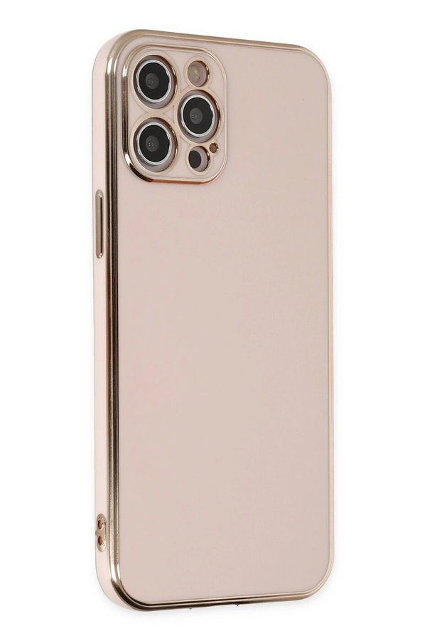 CepteToptan iPhone 12 Pro Kılıf Volet Silikon - Pembe - DROPX4426-6609