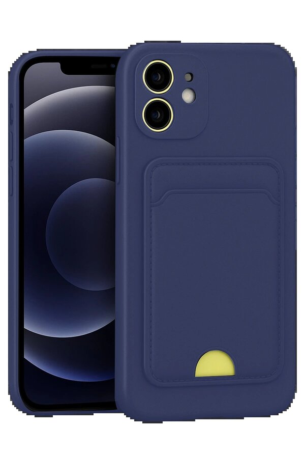 CepteToptan iPhone 11 Kılıf Kelvin Kartvizitli Silikon - Lacivert - DROPX7682-8151