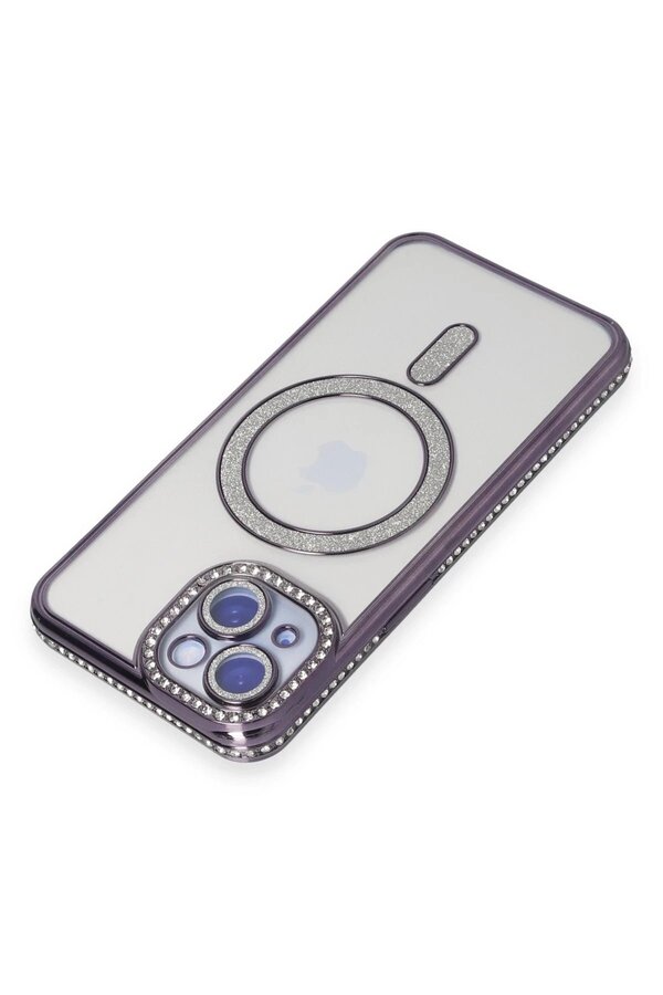 İphone 15 Kılıf Joke Si̇mli̇ Magneti̇csafe Kılıf - Deri̇n Mor - Dropx2410-2502