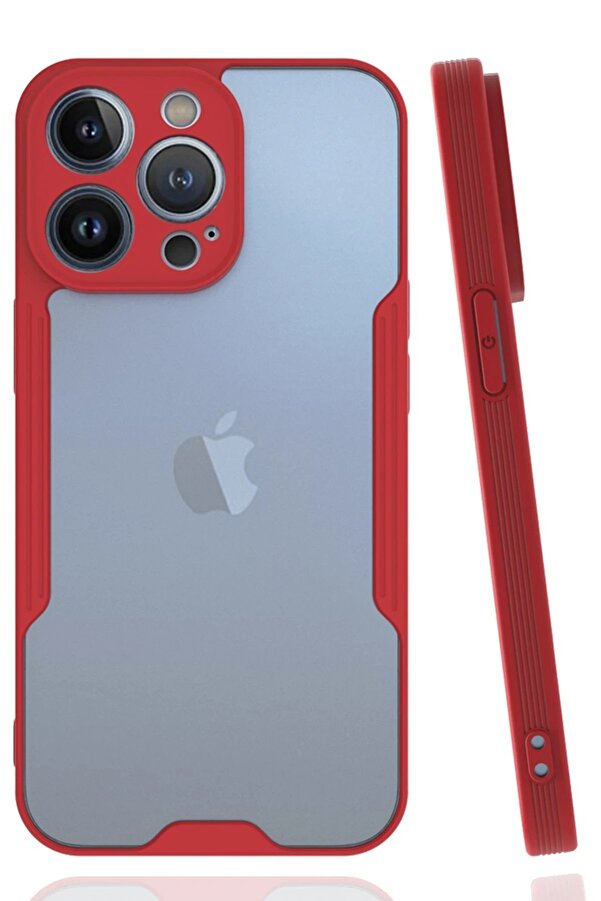 İphone 14 Pro Kılıf Plati̇n Si̇li̇kon - Kırmızı - Dropx8480-4190