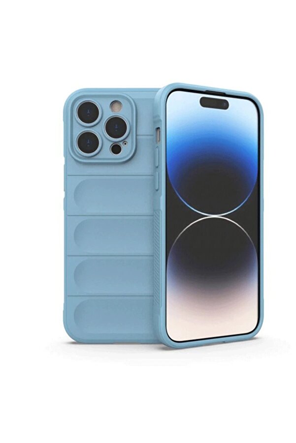 İphone 15 Pro Max Kılıf Opti̇mum Si̇li̇kon - Sky Blue - Dropx5530-2365