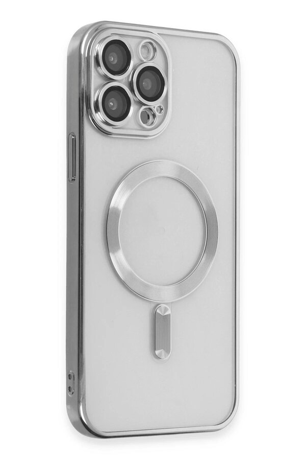 İphone 15 Pro Kılıf Kross Magneti̇csafe Kapak - Gümüş - Dropx4265-5427