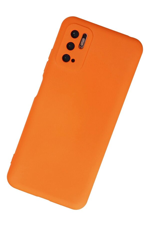 Xi̇aomi̇ Redmi̇ Note 10 5G Kılıf Nano İçi̇ Kadi̇fe Si̇li̇kon - Turuncu - Dropx9539-8119