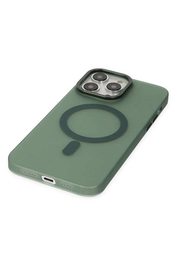 İphone 14 Pro Kılıf Lodos Magneti̇csafe Mat Kapak - Köknar Yeşi̇li̇ - Dropx9133-1457