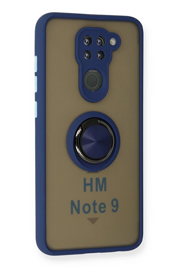 Xi̇aomi̇ Redmi̇ Note 9 Kılıf Montreal Yüzüklü Si̇li̇kon Kapak - Laci̇vert - Dropx3660-1348