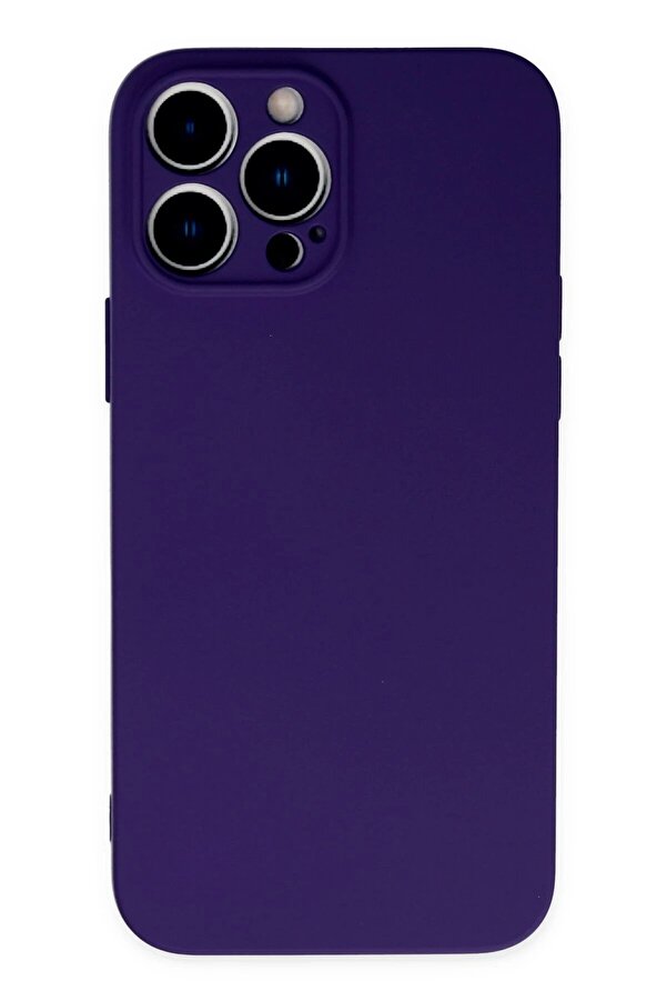 İphone 13 Pro Kılıf Nano İçi̇ Kadi̇fe Si̇li̇kon - Mor - Dropx4344-1034