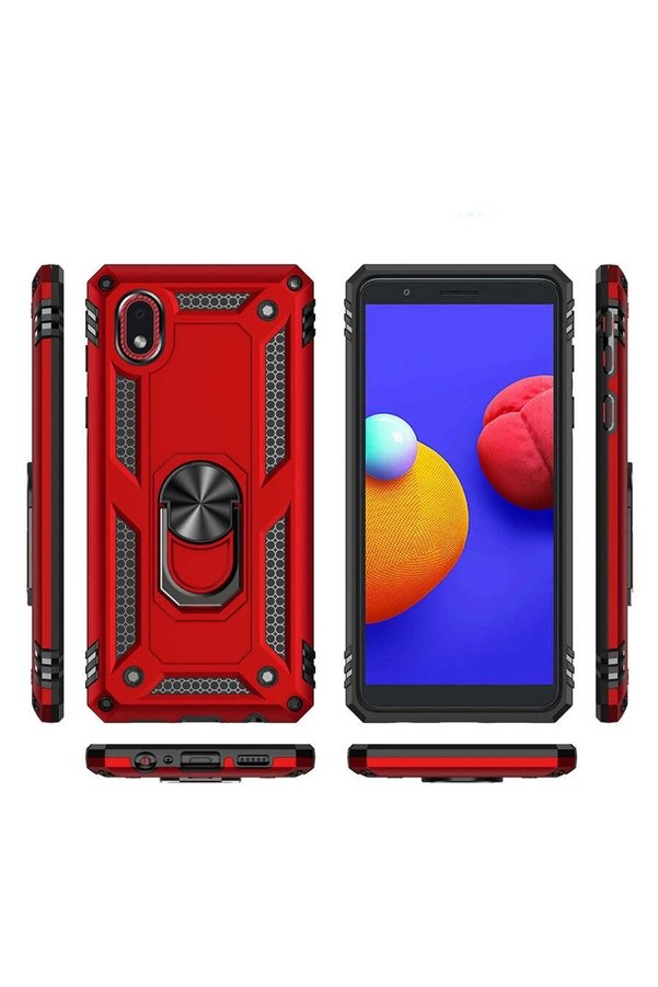 Samsung Galaxy A01 Core Kılıf Sofya Yüzüklü Si̇li̇kon Kapak - Gümüş - Dropx5670-5627