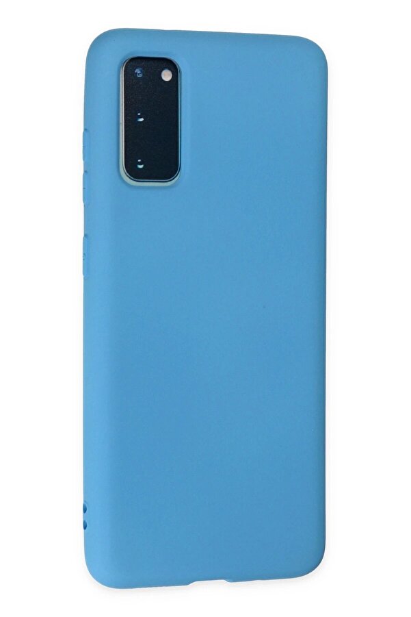 Samsung Galaxy S20 Kılıf Nano İçi̇ Kadi̇fe Si̇li̇kon - Mavi̇ - Dropx5754-1034