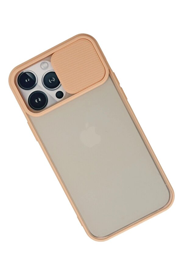 İphone 13 Pro Max Kılıf Palm Buzlu Kamera Sürgülü Si̇li̇kon - Pembe - Dropx9404-7064