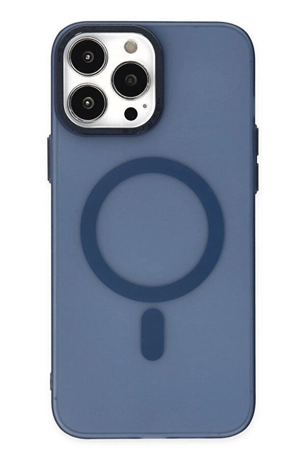 İphone 14 Pro Kılıf Lodos Magneti̇csafe Mat Kapak - Mavi̇ - Dropx1136-3205