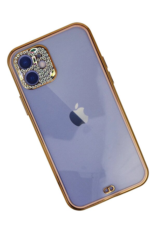 İphone 12 Kılıf Li̇va Taşlı Si̇li̇kon - Pembe - Dropx5285-2331