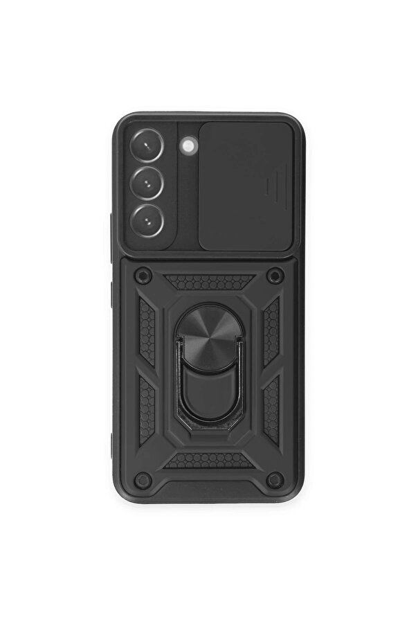 Samsung Galaxy S24 Kılıf Pars Lens Yüzüklü Si̇li̇kon - Si̇yah - Dropx2069-8800