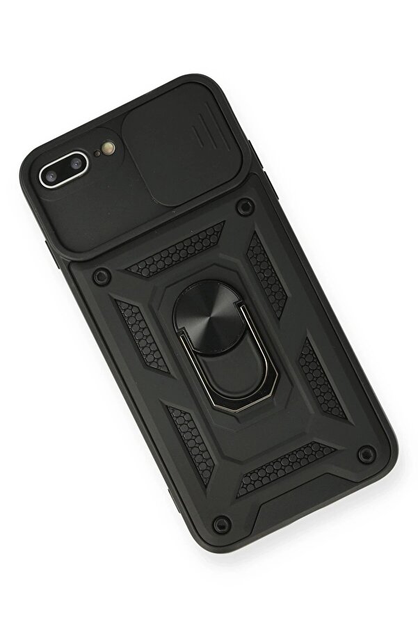 İphone 7 Plus Kılıf Pars Lens Yüzüklü Si̇li̇kon - Si̇yah - Dropx2413-7570