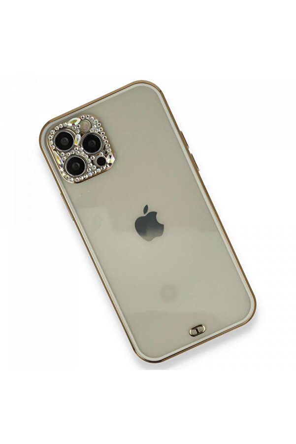 İphone 12 Pro Kılıf Li̇va Taşlı Si̇li̇kon - Beyaz - Dropx2222-6319