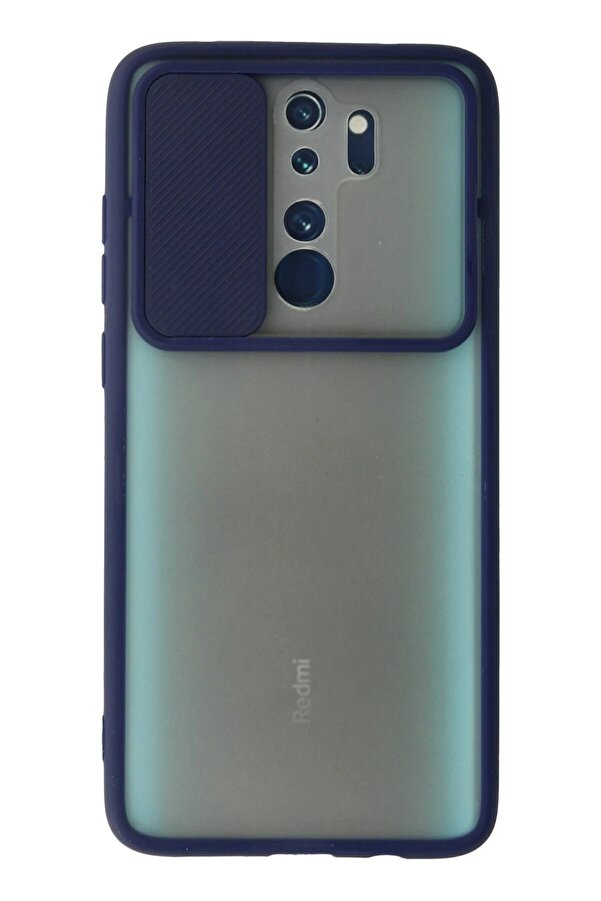 Xi̇aomi̇ Redmi̇ Note 8 Pro Kılıf Palm Buzlu Kamera Sürgülü Si̇li̇kon - Laci̇vert - Dropx1950-1292