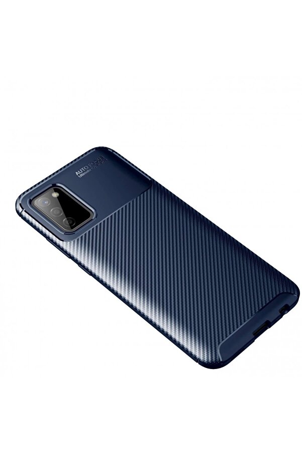 Samsung Galaxy A02S Kılıf Auto Focus Karbon Kapak - Laci̇vert - Dropx9838-3049