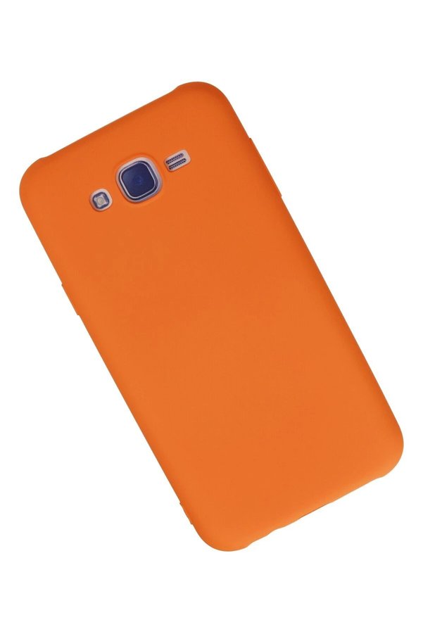 Samsung Galaxy J7 Kılıf Nano İçi̇ Kadi̇fe Si̇li̇kon - Turuncu - Dropx3932-3620