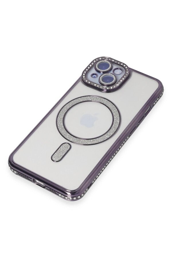 İphone 15 Kılıf Joke Si̇mli̇ Magneti̇csafe Kılıf - Deri̇n Mor - Dropx2410-2502