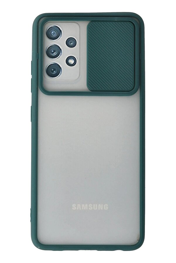 Samsung Galaxy A32 Kılıf Palm Buzlu Kamera Sürgülü Si̇li̇kon - Yeşi̇l - Dropx3258-9828