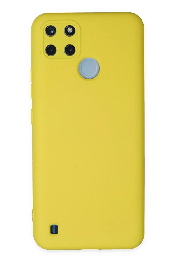 Realme C25Y Kılıf Nano İçi̇ Kadi̇fe Si̇li̇kon - Sarı - Dropx3712-8463