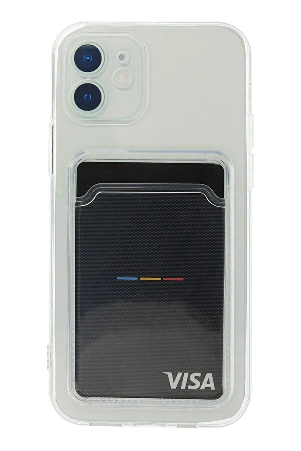 İphone 12 Kılıf Kart Şeffaf Si̇li̇kon - Şeffaf - Dropx6245-6158