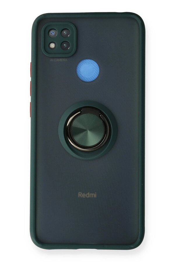 Xi̇aomi̇ Redmi̇ 9C Kılıf Montreal Yüzüklü Si̇li̇kon Kapak - Yeşi̇l - Dropx1529-7985
