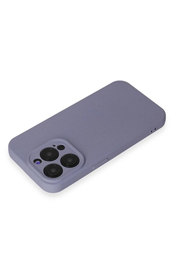 İphone 15 Pro Max Kılıf Nano İçi̇ Kadi̇fe Si̇li̇kon - Li̇la Uyumlu