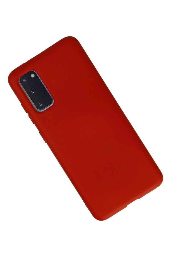 Samsung Galaxy S20 Kılıf Nano İçi̇ Kadi̇fe Si̇li̇kon - Kırmızı - Dropx8062-7343