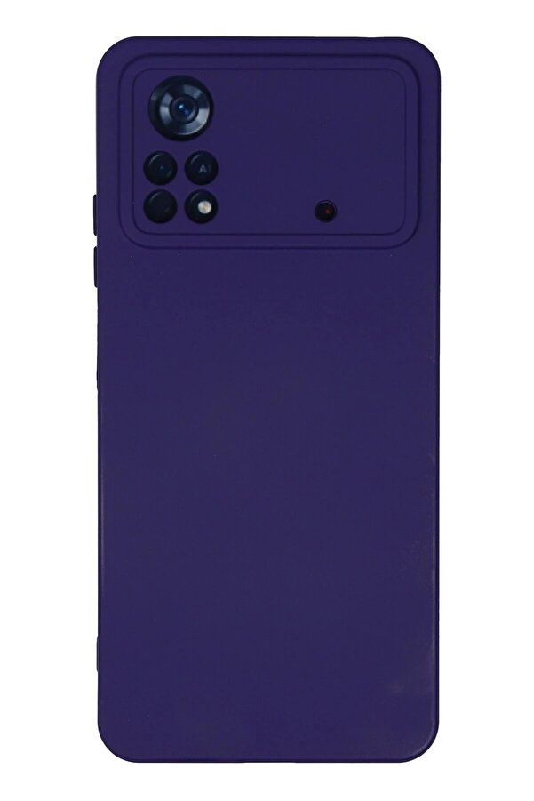 Xi̇aomi̇ Poco X4 Pro 5G Kılıf Nano İçi̇ Kadi̇fe Si̇li̇kon - Mor - Dropx2203-5851
