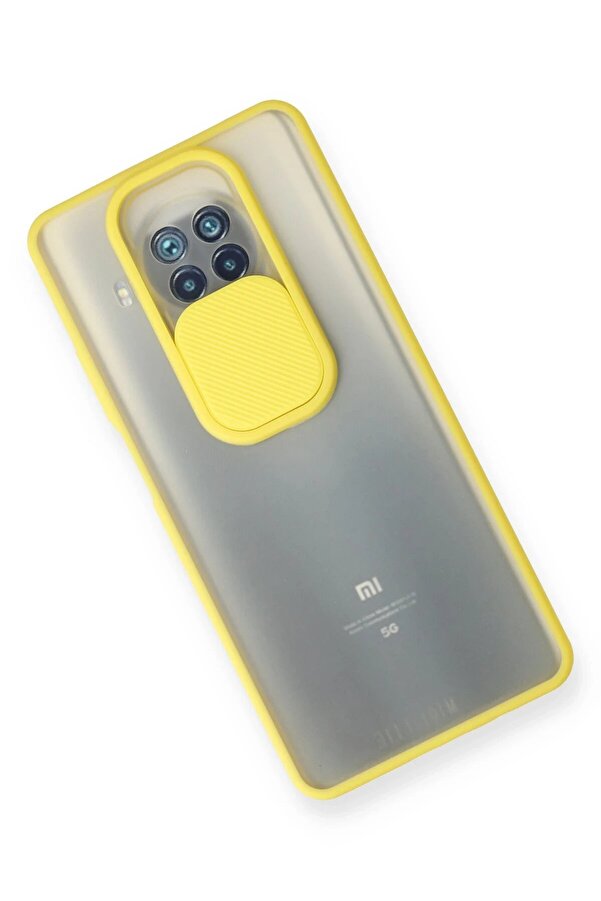 Xi̇aomi̇ Mi̇ 10T Li̇te Kılıf Palm Buzlu Kamera Sürgülü Si̇li̇kon - Sarı - Dropx9405-3545