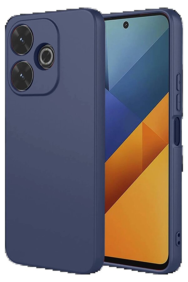 Xi̇aomi̇ Redmi̇ 13 4G Kılıf Nano İçi̇ Kadi̇fe Si̇li̇kon - Laci̇vert - Dropx8402-7494