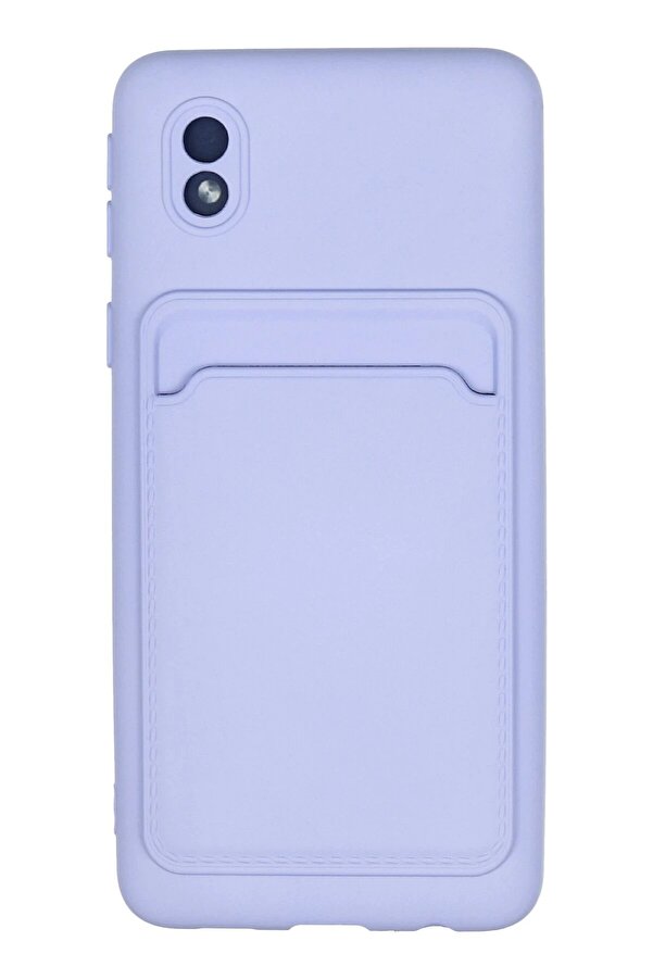 Samsung Galaxy A01 Core Kılıf Kelvi̇n Kartvi̇zi̇tli̇ Si̇li̇kon - Li̇la - Dropx8609-7790