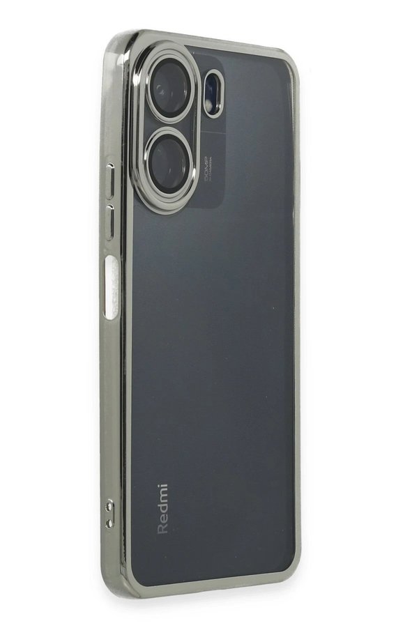 Xi̇aomi̇ Redmi̇ 13C Kılıf Lensli̇ Si̇li̇kon - Gümüş - Dropx9515-1179