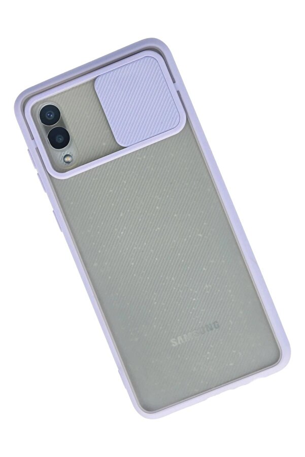 Samsung Galaxy A02 Kılıf Palm Buzlu Kamera Sürgülü Si̇li̇kon - Li̇la - Dropx3864-4723