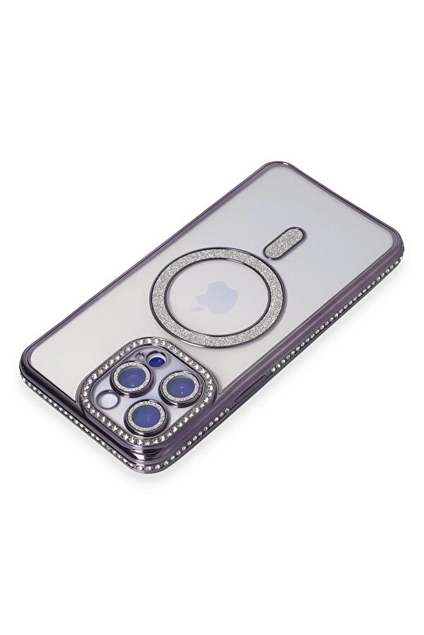 İphone 15 Pro Kılıf Joke Si̇mli̇ Magneti̇csafe Kılıf - Deri̇n Mor - Dropx1092-1923