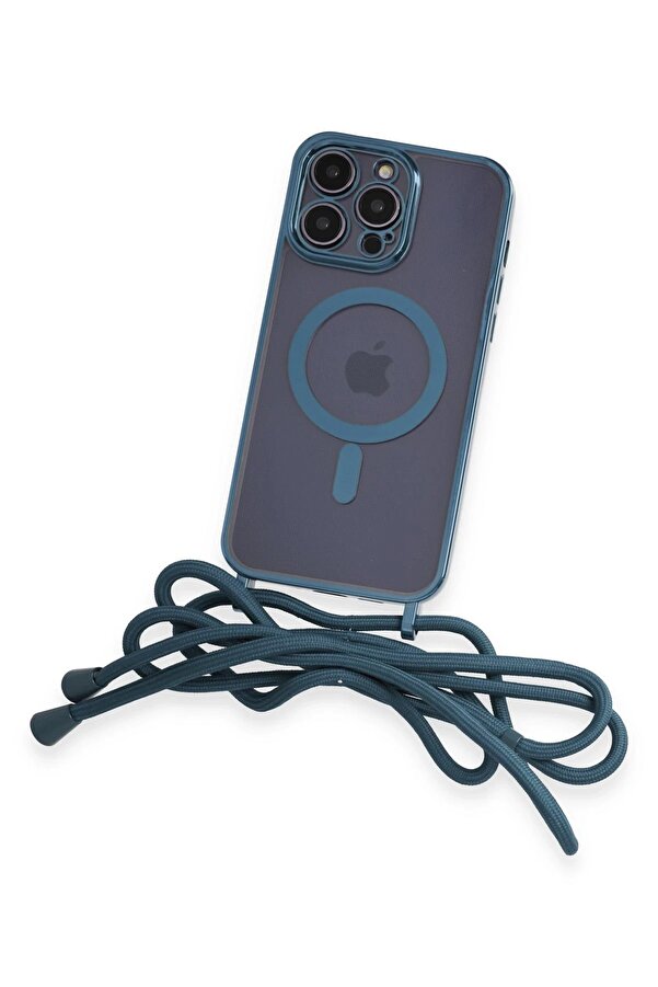 İphone 14 Pro Kılıf Di̇vo Lazer Askılı Magsafe Kapak - Si̇erra Blue - Dropx7871-9716
