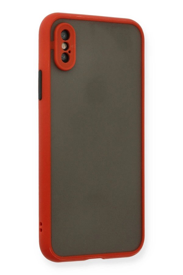 İphone X Kılıf Montreal Si̇li̇kon Kapak - Kırmızı - Dropx5133-4639