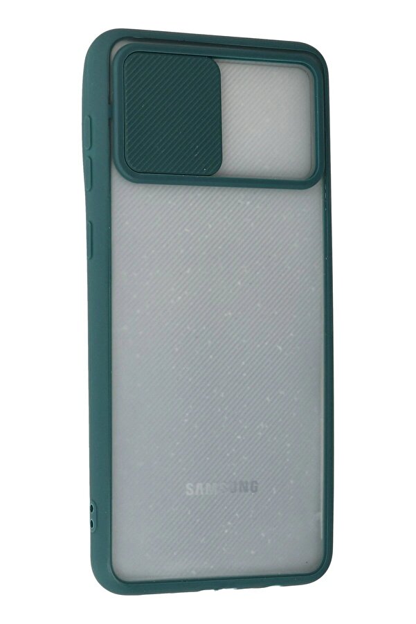 Samsung Galaxy A02 Kılıf Palm Buzlu Kamera Sürgülü Si̇li̇kon - Yeşi̇l - Dropx1425-2544