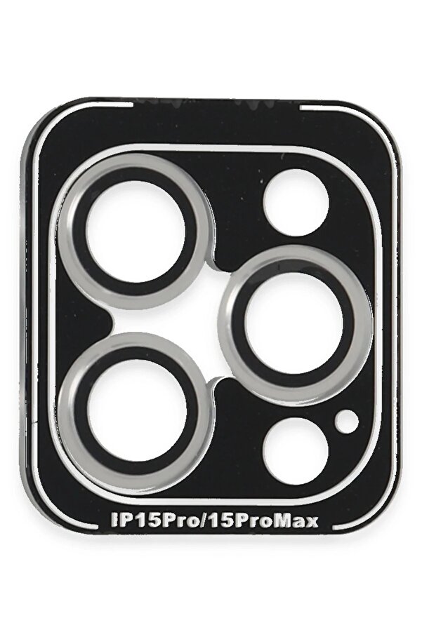 İphone 15 Pro Max Pvd Metal Kamera Lens - Gümüş - Dropx6392-7320