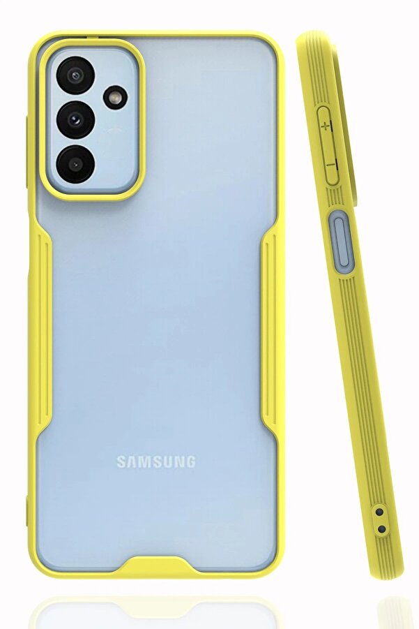 Samsung Galaxy A04S Kılıf Plati̇n Si̇li̇kon - Sarı - Dropx8770-9145