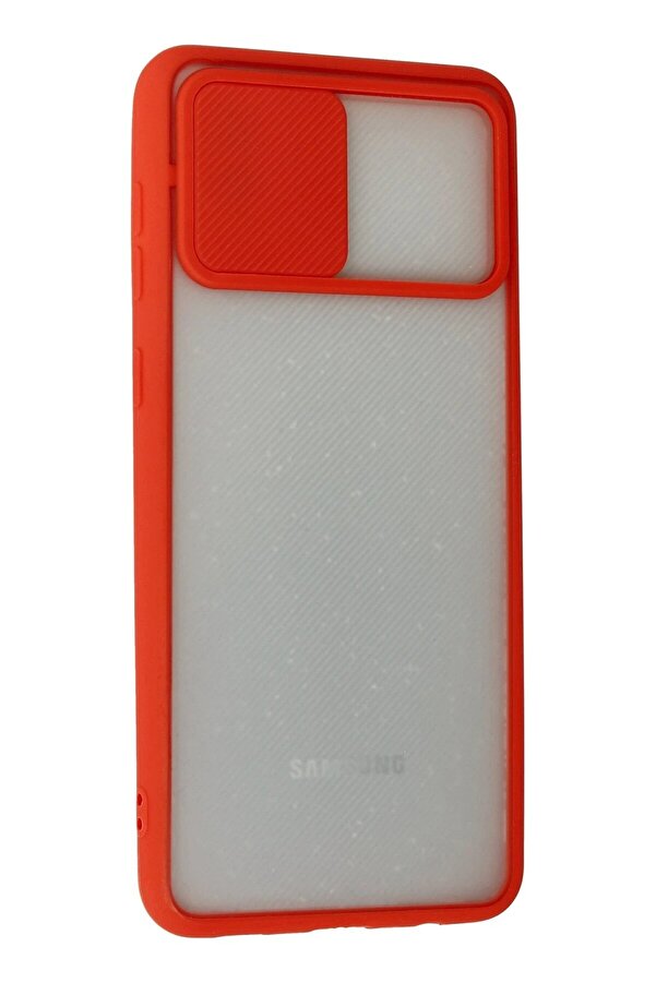 Samsung Galaxy A02 Kılıf Palm Buzlu Kamera Sürgülü Si̇li̇kon - Kırmızı - Dropx2646-3322