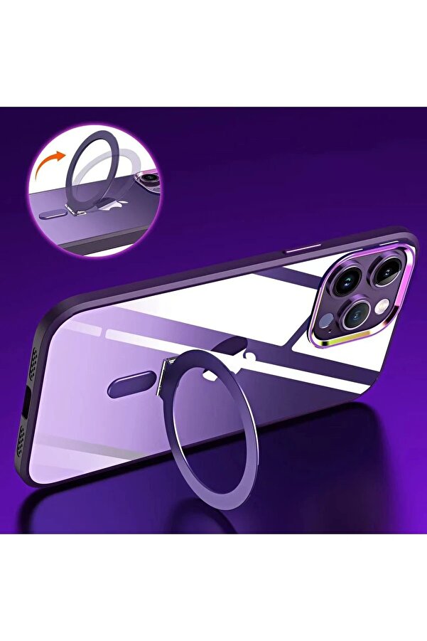 İphone 15 Pro Max Kılıf Magneti̇csafe Standlı Kapak - Laci̇vert - Dropx2894-5197