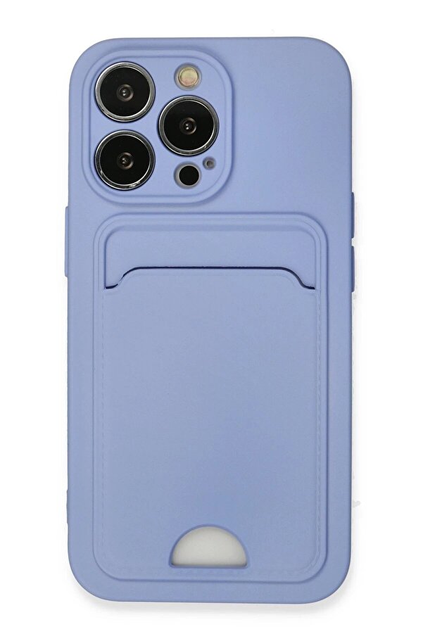 İphone 13 Pro Kılıf Kelvi̇n Kartvi̇zi̇tli̇ Si̇li̇kon - Li̇la - Dropx4059-1099