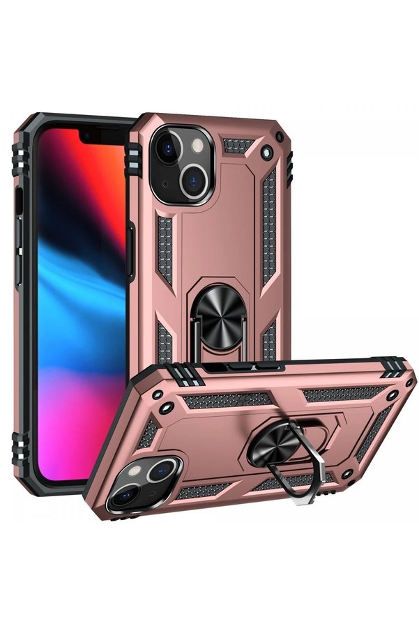 İphone 13 Kılıf Sofya Yüzüklü Si̇li̇kon Kapak - Rose - Dropx1352-4304