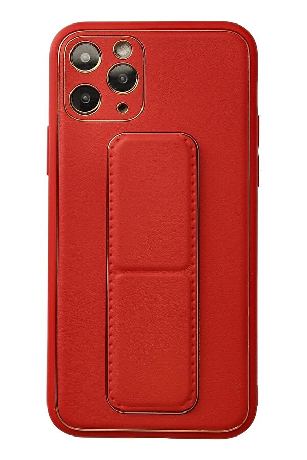 İphone 11 Pro Kılıf Coco Deri̇ Standlı Kapak - Kırmızı - Dropx2005-4893