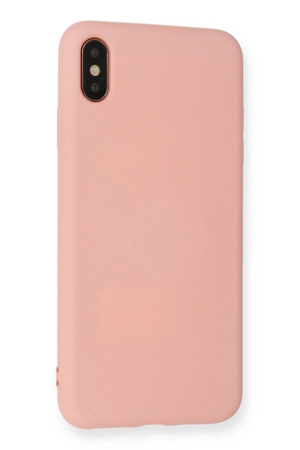 İphone Xs Max Kılıf Nano İçi̇ Kadi̇fe Si̇li̇kon - Pudra - Dropx2384-2132